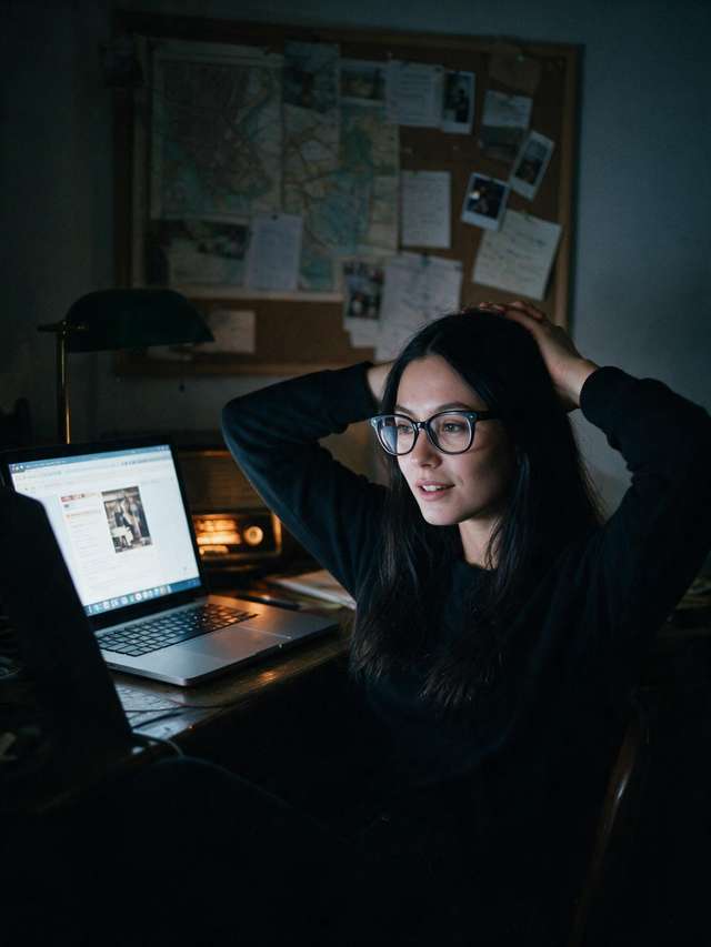 Me at my desk with a Russian forum thread open on the screen and a notebook under my hand.